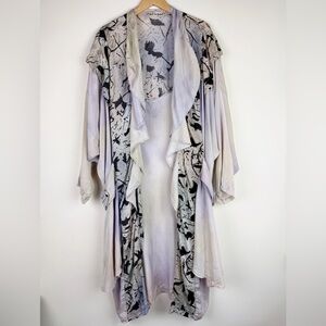 Vintage 80's Lavender Dyed Ruffle House Robe